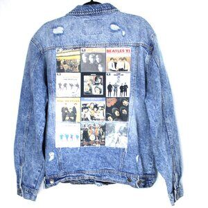 BEATLES FAMOUS ALBUM COVERS JEAN JACKET UNISEX DENIM COLLECTION SIZE XL ADULT